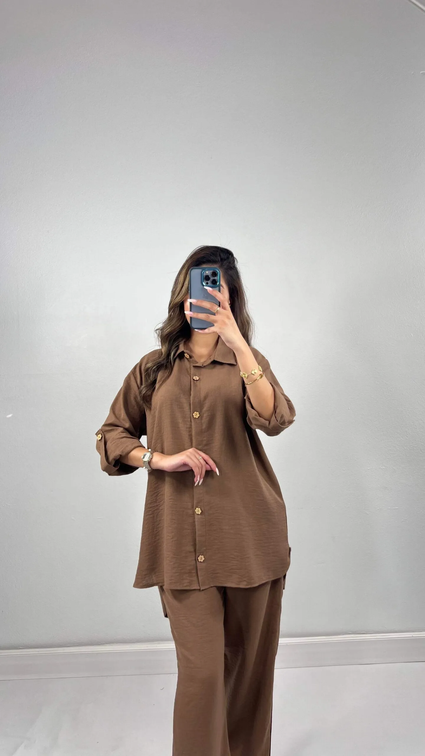 Ensemble lin boutonné