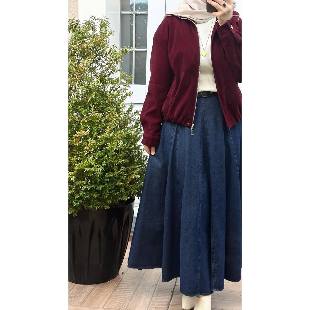 Vest douce en daim bordeaux