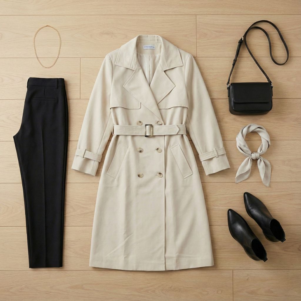 Trench coat demi long