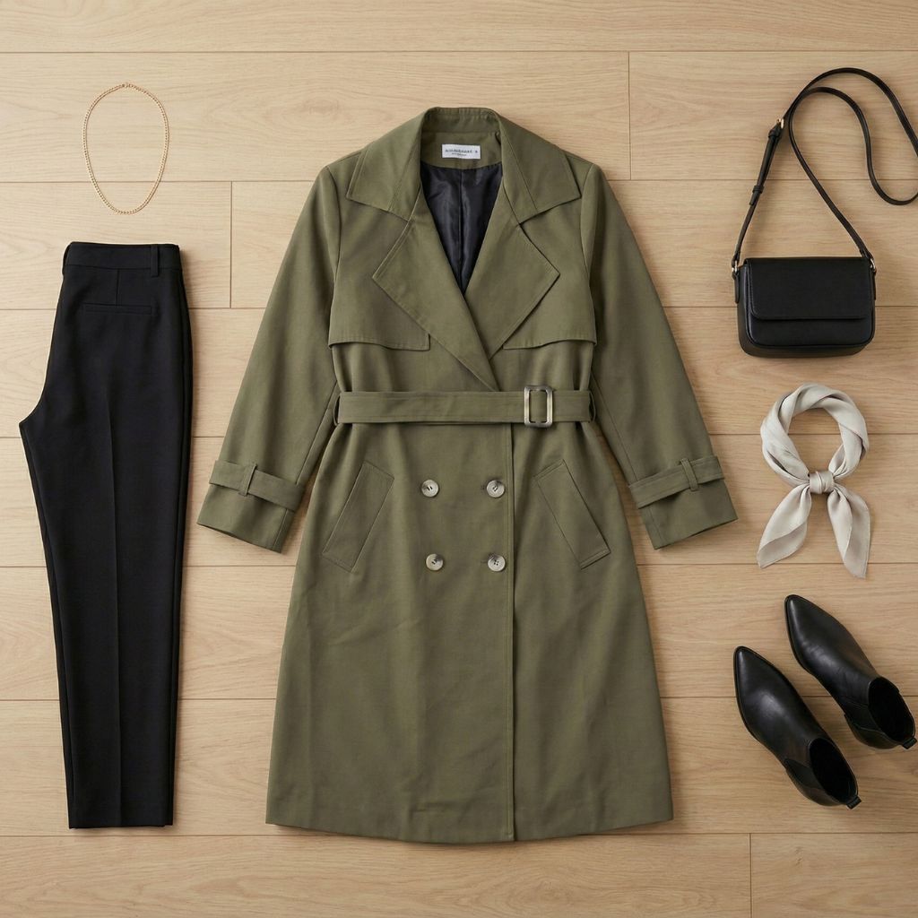 Trench coat demi long