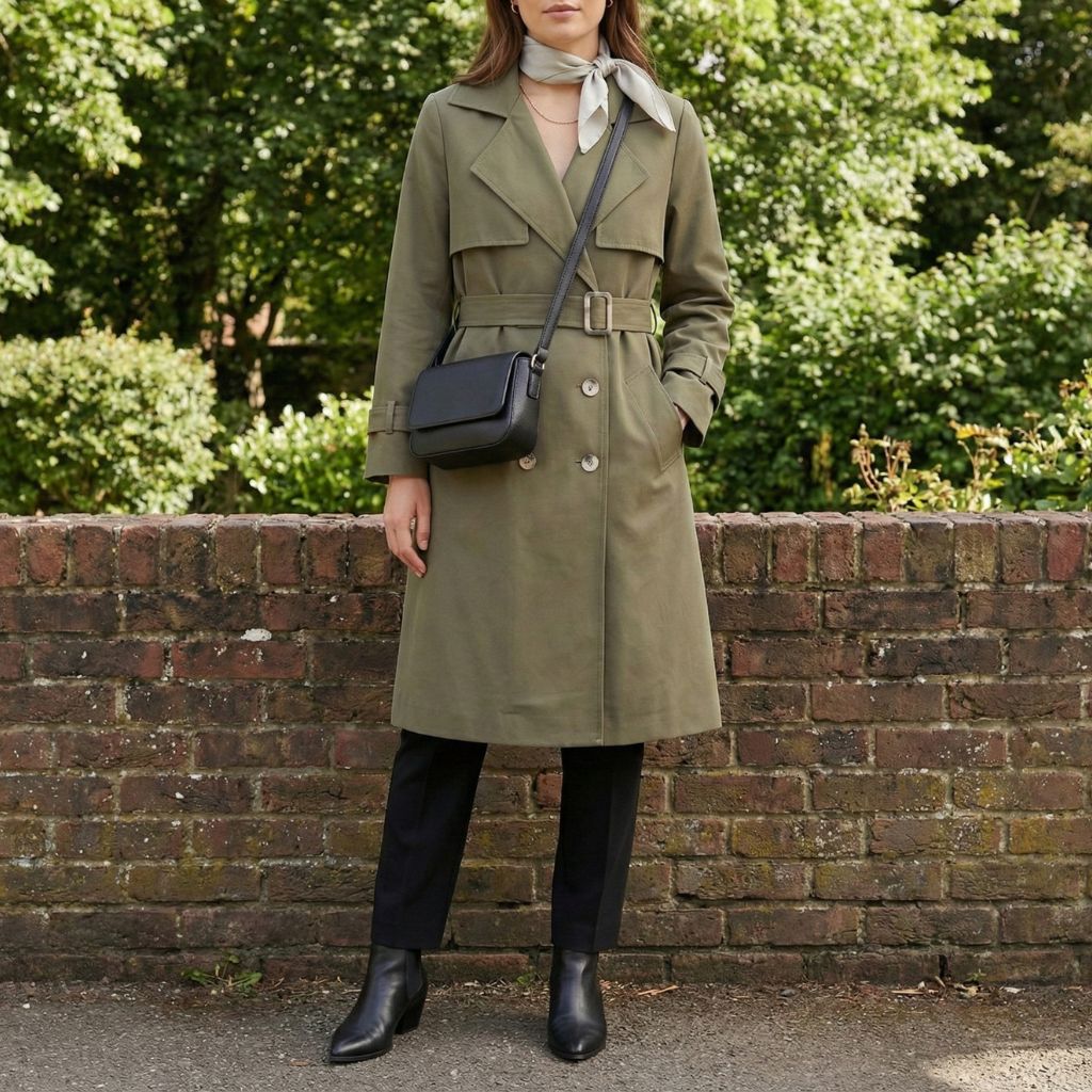 Trench coat demi long