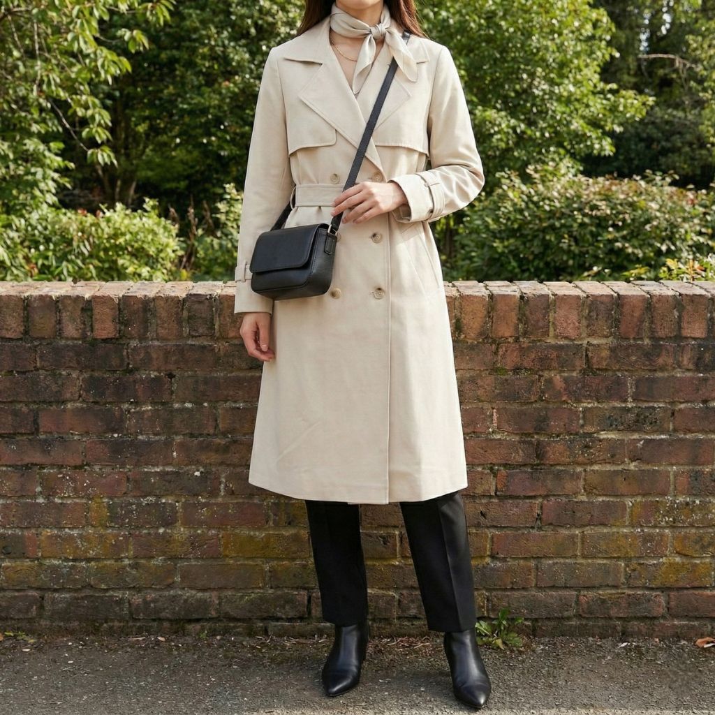 Trench coat demi long