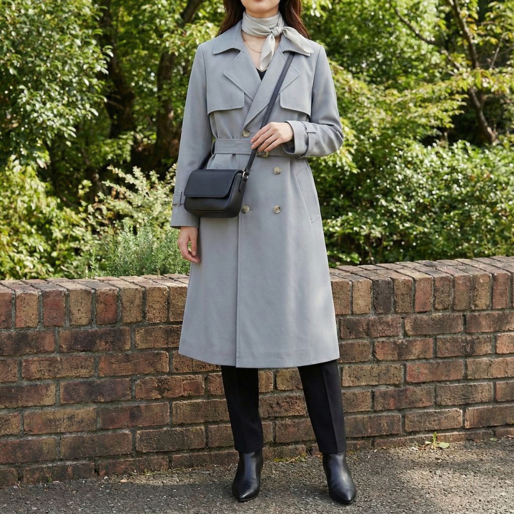 Trench coat demi long