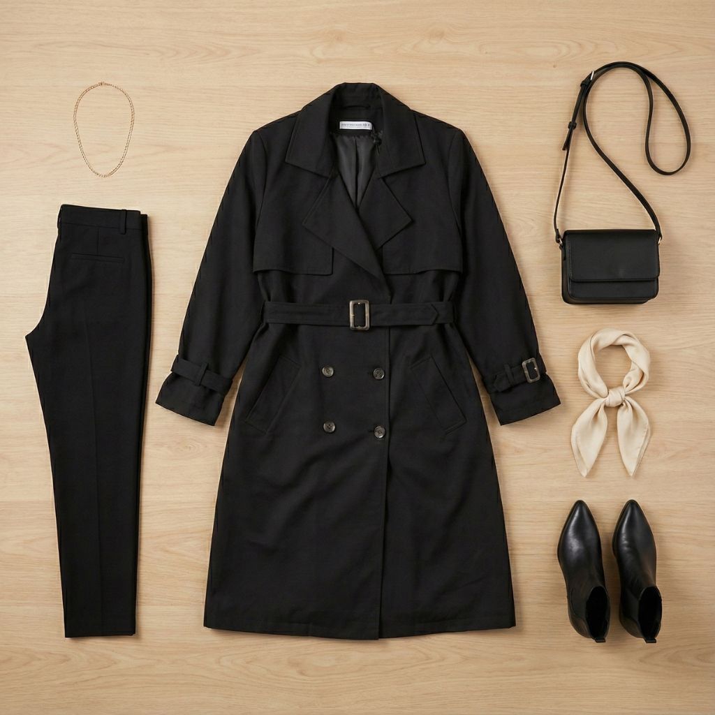 Trench coat demi long