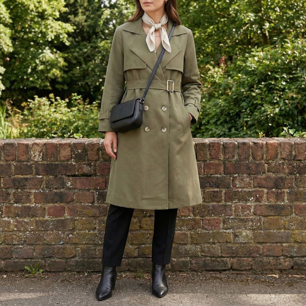 Trench coat demi long