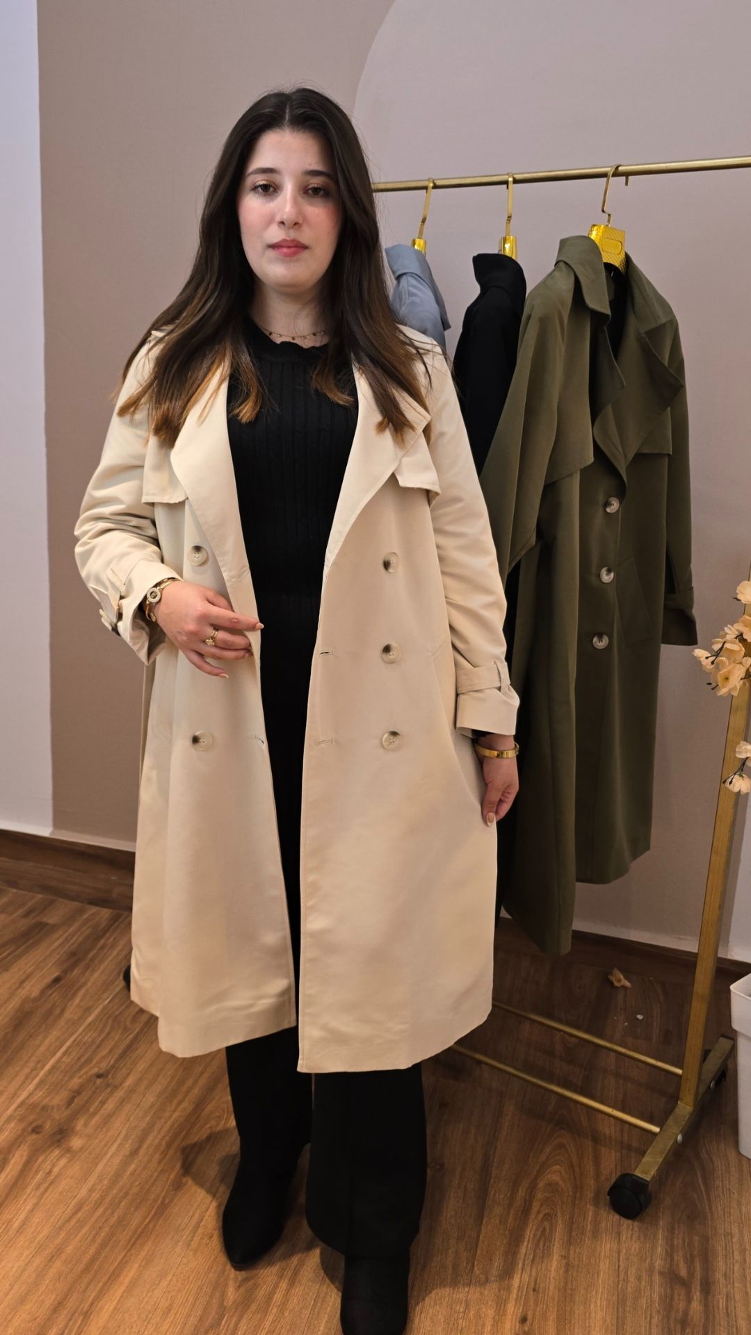 Trench coat demi long