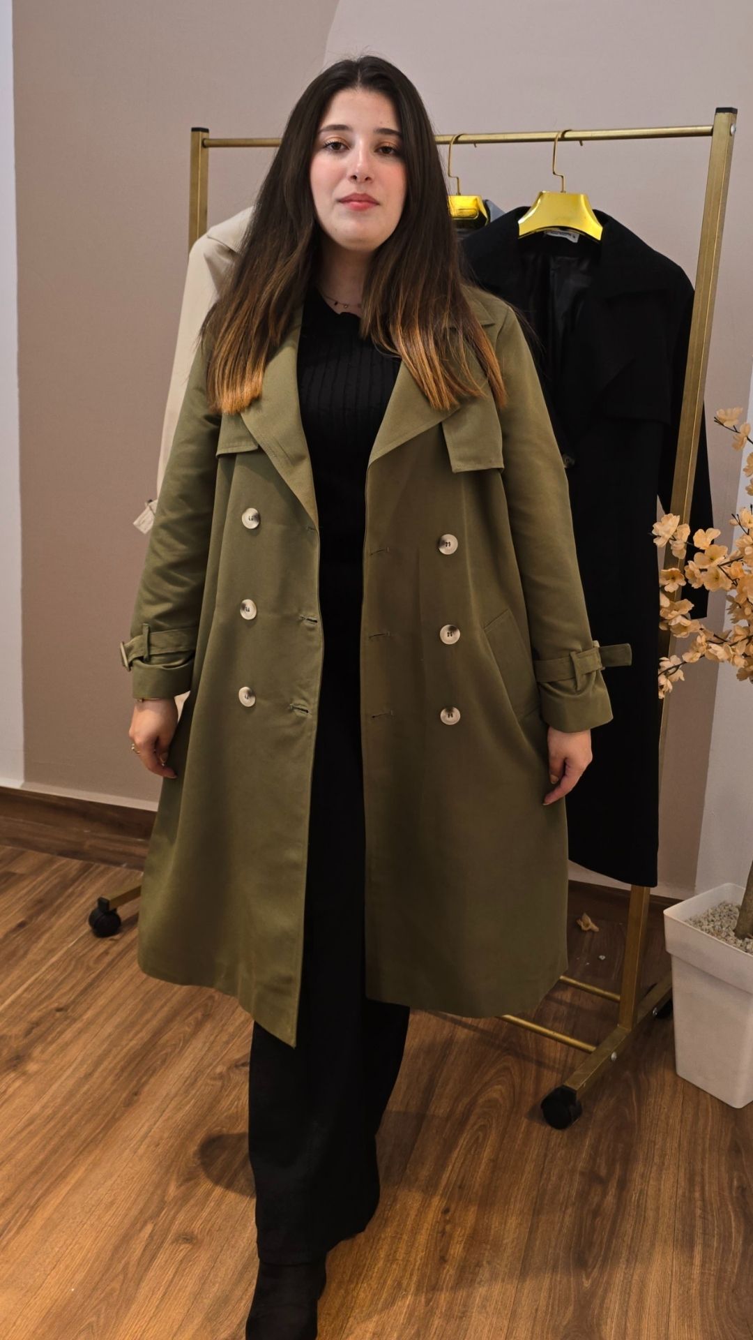 Trench coat demi long