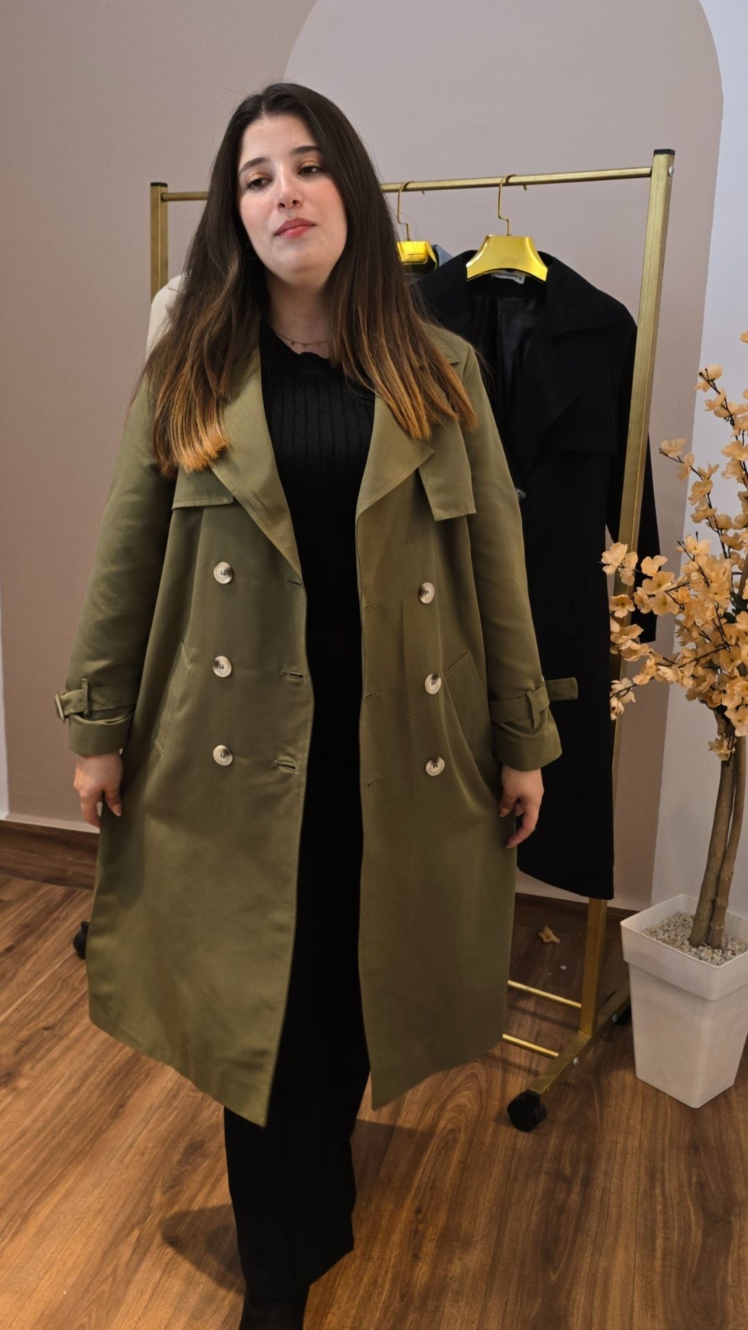 Trench coat demi long