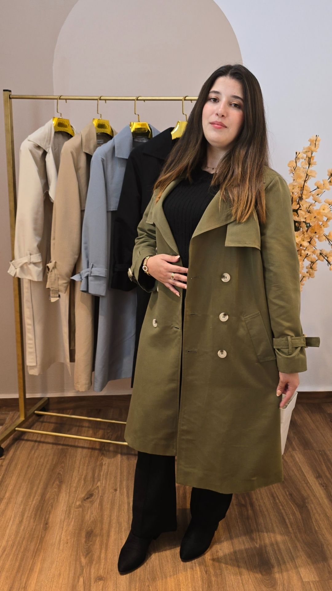 Trench coat demi long