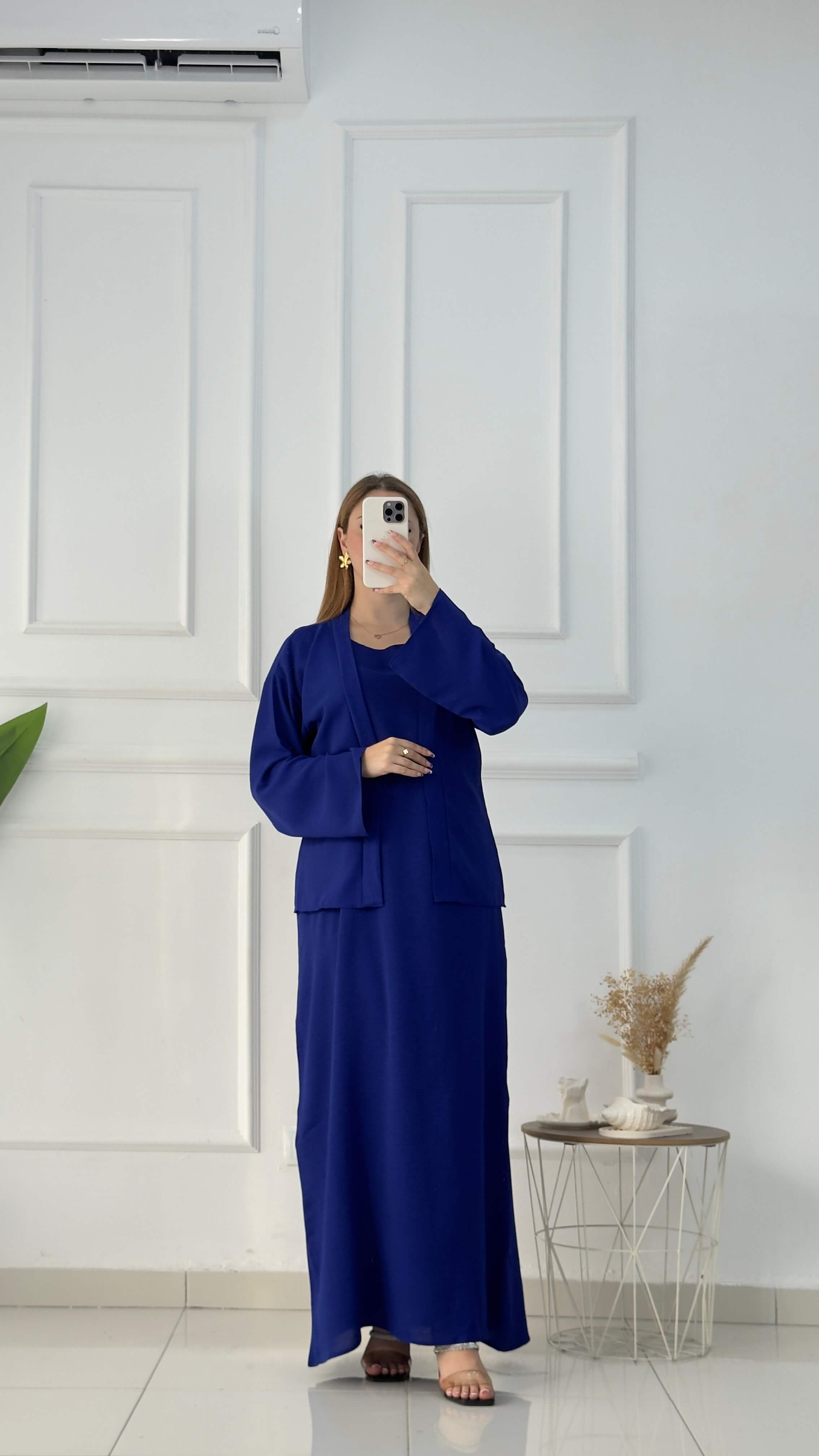 Ensemble Gilet Avec Robe Droite