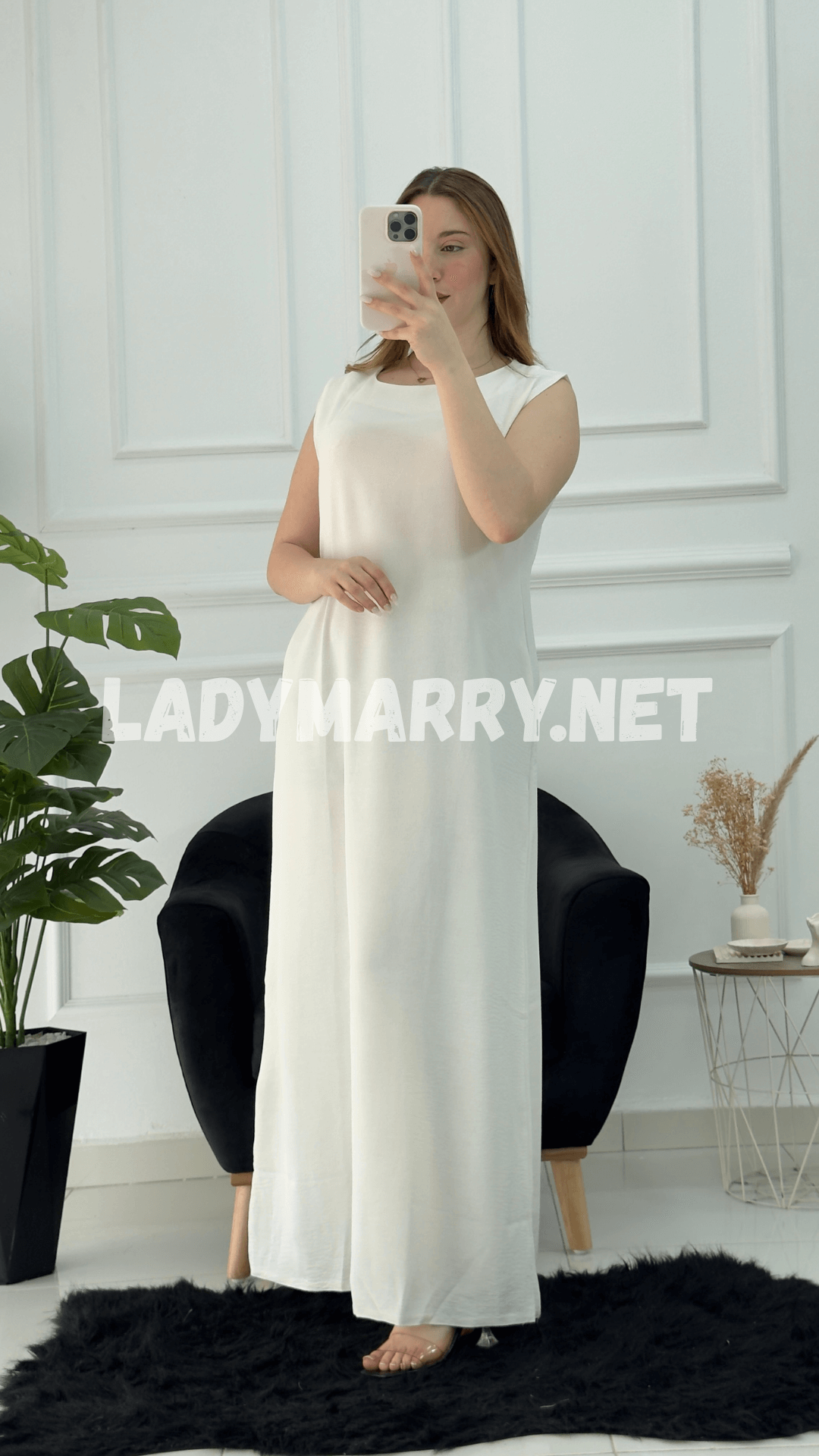 Robe droite en crepe froissé