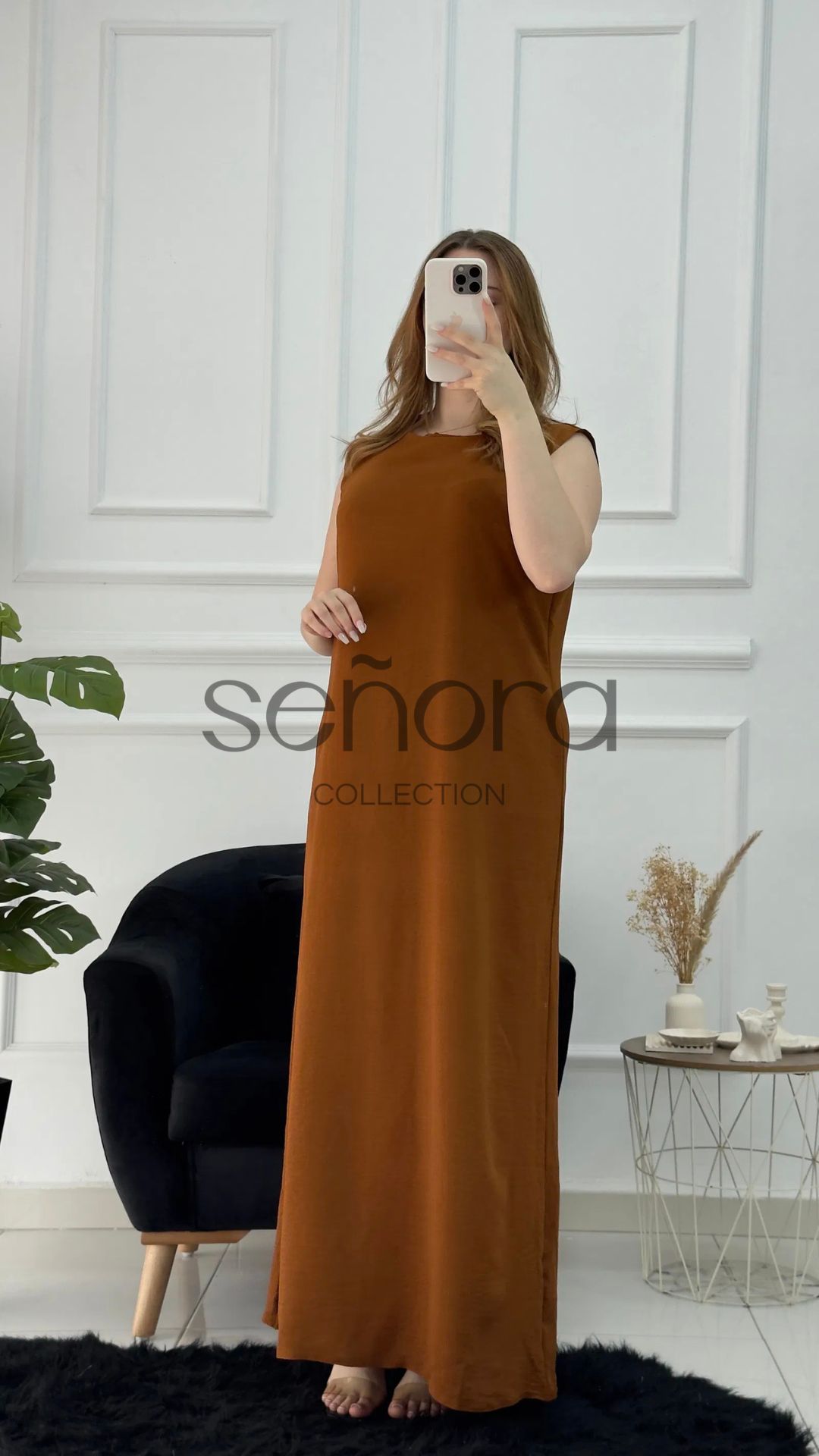 Robe droite en crepe froissé